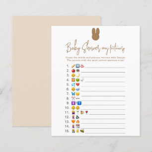 Eenvoudig konijn Emoji-foto spel baby shower