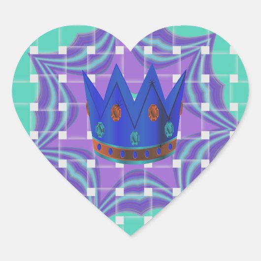 Eenvoudig koninklijk hart sticker (Voorkant)
