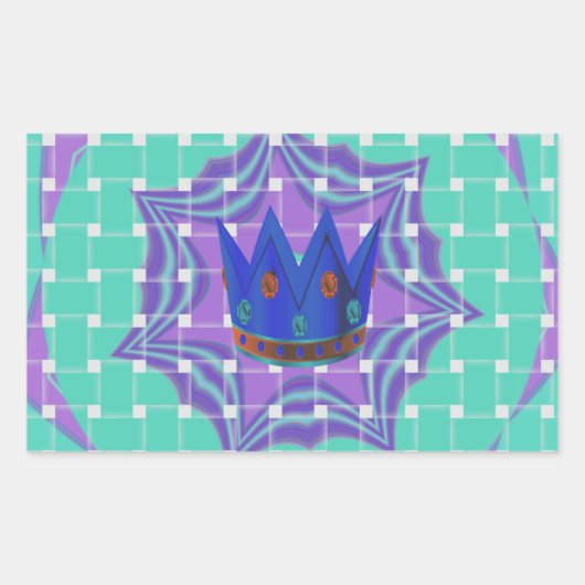 Eenvoudig koninklijk rechthoekige sticker (Voorkant)