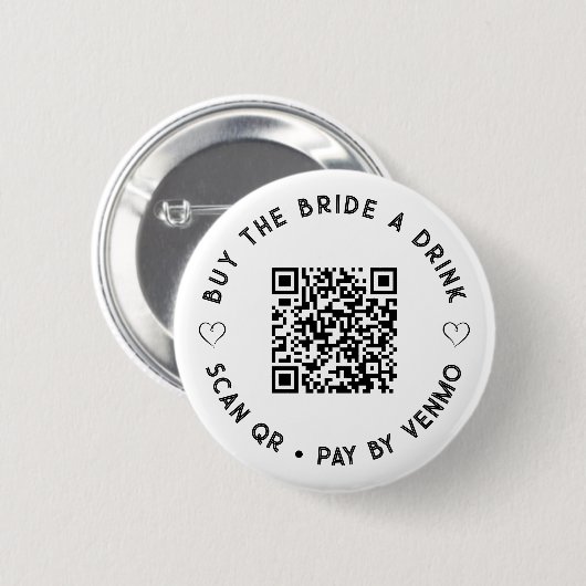 Eenvoudig Koop The BRIDE een Drink QR Code Button (Voorkant /achterkant)