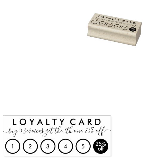 Eenvoudig Koop vijf krijg korting Loyalty Rubberstempel (Gestempeld)