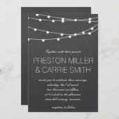 Eenvoudig koord van het huwelijk van Lichten nodig Kaart (Voorkant / Achterkant)