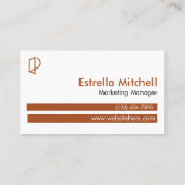 Eenvoudig Koper Bruin Modern Wit Professional Visitekaartje (Achterkant)