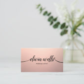 Eenvoudig Koper Roos Gouden Kalligrafie Script Bea Visitekaartje (Staand voorkant)