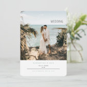 Eenvoudig koppel foto Seafoam RoundWedding Kaart (Staand voorkant)