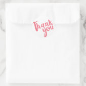 Eenvoudig koraal roze en wit dank u sticker (Tas)