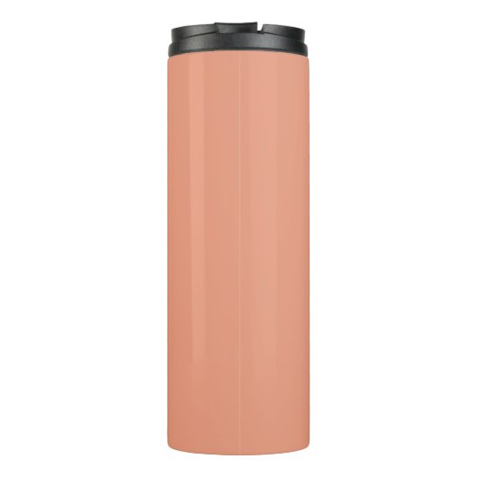 Eenvoudig koraal roze minimalistisch monogram thermosbeker (Achterkant)
