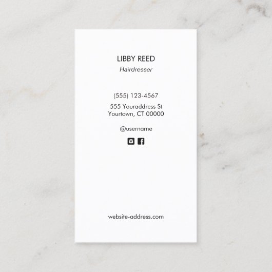 Eenvoudig koraalperschaar visitekaartje (Achterkant)