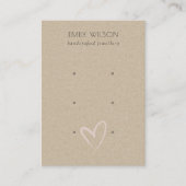 Eenvoudig Kraft Blush Heart 3 Stud Earning Display Visitekaartje (Voorkant)