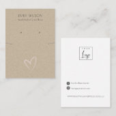Eenvoudig Kraft Blush Heart Ketting Earning Displa Visitekaartje (Voorkant / Achterkant)