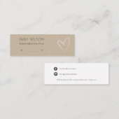 Eenvoudig Kraft Blush Heart Stud Earning Display Mini Visitekaartje (Voorkant / Achterkant)