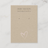 Eenvoudig Kraft Blush Heart Stud Earning Display Visitekaartje (Voorkant)