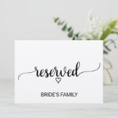 Eenvoudig Kraft Calligraphy Reserveringsbord Kaart (Staand voorkant)