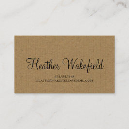 Eenvoudig Kraft Calling Card Contactkaartje