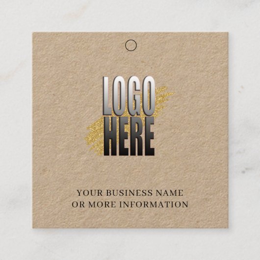 Eenvoudig Kraft Logo Sociale Media Prijskaartje Vierkante Visitekaartje (Voorkant)