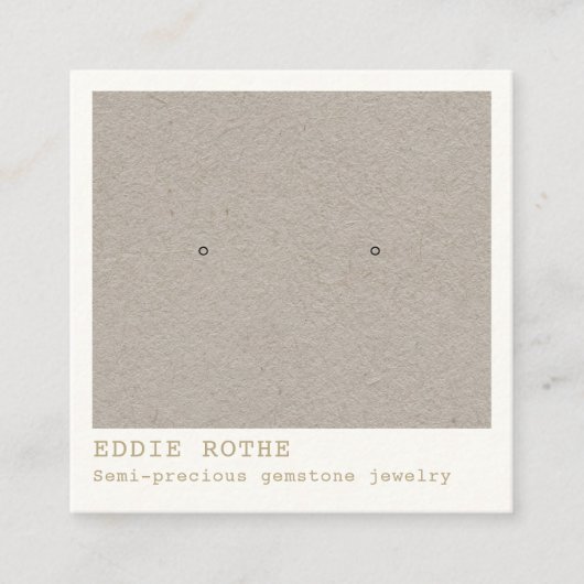 Eenvoudig Kraft met juwelenvertoning Vierkante Visitekaartje (Voorkant)