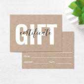 Eenvoudig Kraft-minimalistisch bedrijfscadeaucerti Visitekaartje (Bureau)