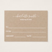 Eenvoudig Kraft-minimalistisch bedrijfscadeaucerti Visitekaartje (Achterkant)