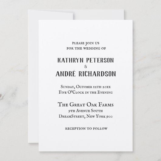 Eenvoudig  kraft type bruiloft kaart (Voorkant)