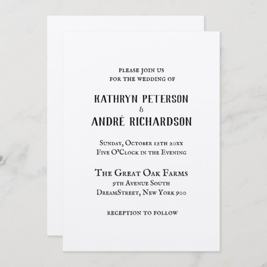 Eenvoudig  kraft type bruiloft kaart (Voorkant / Achterkant)