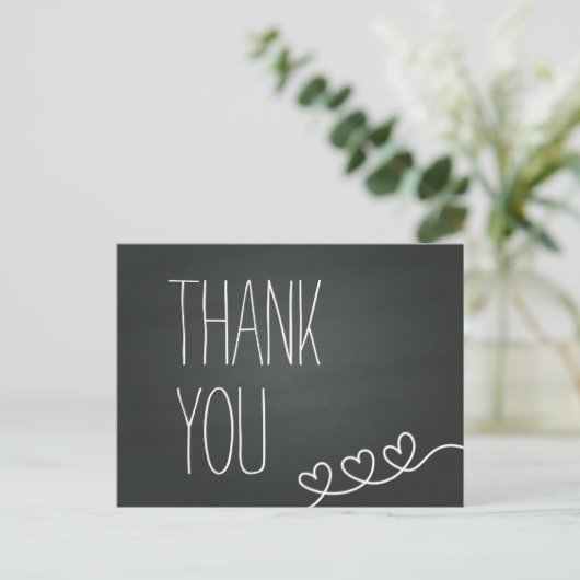 Eenvoudig krijtbord Dank u Post Kaart (Staand voorkant)