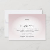 Eenvoudig Kruis Eerste Communie Roos Goud Bedankkaart (Voorkant)