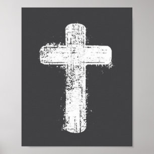 Eenvoudig kruis geloof minimal christelijk symbool poster