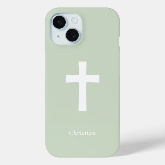 Eenvoudig kruis groen Case-Mate iPhone case (Achterkant)