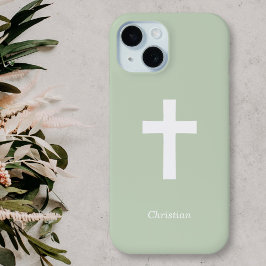 Eenvoudig kruis groen iPhone 15 case