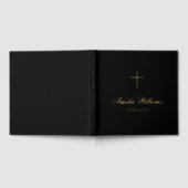 Eenvoudig kruis liefdevolle herinnering begrafenis gastenboek (Volledig)