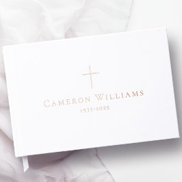 Eenvoudig kruis liefdevolle herinnering begrafenis gastenboek