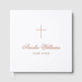 Eenvoudig kruis liefdevolle herinnering begrafenis gastenboek (Voorkant)