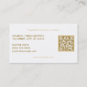 Eenvoudig kruis wit en goud visitekaartje (Achterkant)