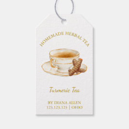 Eenvoudig kurkuma Tea Hang Label Cadeaulabel