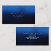 Eenvoudig laagblauw rood minimalistisch visitekaartje (Voorkant / Achterkant)