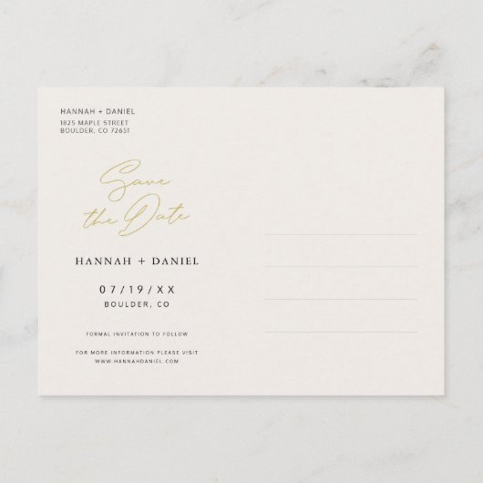 Eenvoudig laagje fotohuwelijk sparen de datum uitnodiging briefkaart (Achterkant)