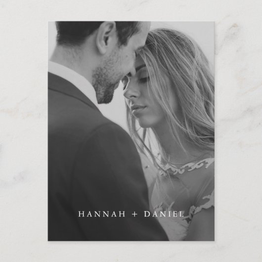 Eenvoudig laagje fotohuwelijk sparen de datum uitnodiging briefkaart (Voorkant)