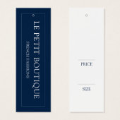 Eenvoudig Label met een blauw kledingprijskaartje Mini Visitekaartjes (Voorkant /achterkant)