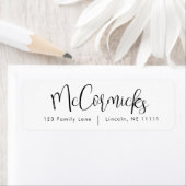 Eenvoudig label Naam Script-familie retouradres (Insitu)