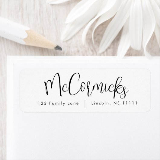 Eenvoudig label Naam Script-familie retouradres (Insitu)