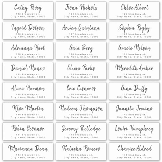 Eenvoudig label van het gast-adres van het penseel (Voorkant)