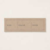 Eenvoudig Label voor kleding Shop Kraft Hang Price Mini Visitekaartjes (Achterkant)