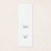 Eenvoudig Label voor kledingartikelen met witte zw Mini Visitekaartjes (Achterkant)