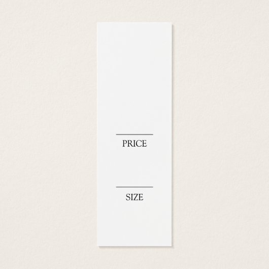 Eenvoudig Label voor kledingartikelen met witte zw Mini Visitekaartjes (Achterkant)