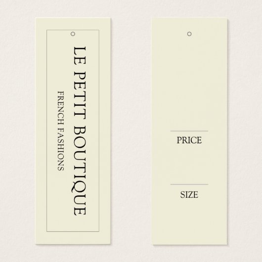 Eenvoudig Label voor kledinggeel hangende beeldsch Mini Visitekaartjes (Voorkant /achterkant)