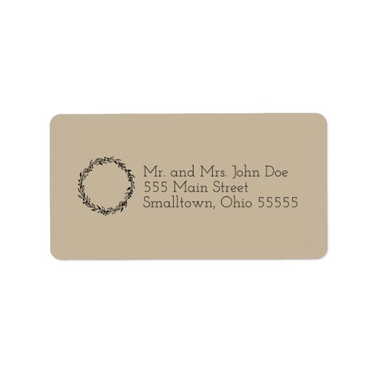 Eenvoudig label voor weduwen rond huwelijk (Voorkant)