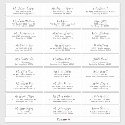 Eenvoudig label voor weduwschap met kalligrafie (Vel)