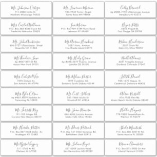 Eenvoudig label voor weduwschap met kalligrafie