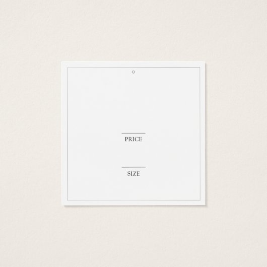 Eenvoudig Label wasprijs winkel Square Swing Price Vierkante Visitekaartjes (Achterkant)