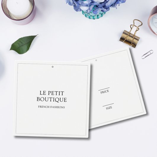 Eenvoudig Label wasprijs winkel Square Swing Price Vierkante Visitekaartjes